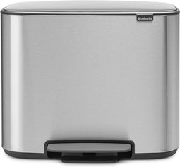 Brabantia Bo Prullenbak - 3 x 11 liter - Afvalscheiding - Matt Steel Fingerprint Proof
