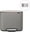 Brabantia Bo Prullenbak - 3 x 11 liter - Afvalscheiding - Mineral Concrete Grey