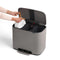 Brabantia Bo Prullenbak - 3 x 11 liter - Afvalscheiding - Mineral Concrete Grey