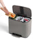 Brabantia Bo Prullenbak - 3 x 11 liter - Afvalscheiding - Mineral Concrete Grey