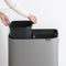 Brabantia Bo Touch Bin Hi Prullenbak - 2 x 30 liter - Afvalscheiding - Mineral Concrete Grey