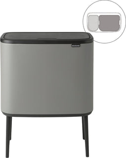 Brabantia Bo Touch Bin Prullenbak - 11 + 23 liter - Afvalscheiding - Mineral Concrete Grey