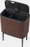 Brabantia Bo Touch Bin Prullenbak - 11 + 23 liter - Afvalscheiding - Mineral Cosy Brown
