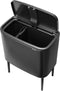 Brabantia Bo Touch Bin Prullenbak - 11 + 23 liter - Afvalscheiding - Confident Grey