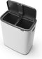 Brabantia Bo Touch Bin Prullenbak - 2 x 30 liter - Afvalscheiding - White