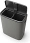 Brabantia Bo Touch Bin Prullenbak - 2 x 30 liter - Afvalscheiding - Mineral Concrete Grey
