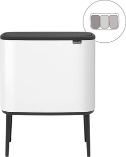 Brabantia Bo Touch Bin Prullenbak - 3 x 11 liter - Afvalscheiding - White