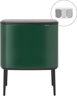 Brabantia Bo Touch Bin Prullenbak - 3 x 11 liter - Afvalscheiding - Pine Green