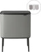Brabantia Bo Touch Bin Prullenbak - 3 x 11 liter - Afvalscheiding - Mineral Concrete Grey