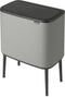 Brabantia Bo Touch Bin Prullenbak - 3 x 11 liter - Afvalscheiding - Mineral Concrete Grey