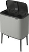 Brabantia Bo Touch Bin Prullenbak - 3 x 11 liter - Afvalscheiding - Mineral Concrete Grey