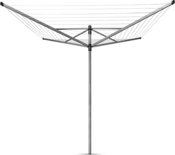 Brabantia Lift-O-Matic Droogmolen - met Metalen Grondanker - 50 m - Metallic Grey