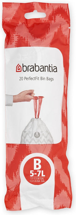 Brabantia PerfectFit Afvalzak met trekbandsluiting - 5-7 l - Code B - 20 stuks