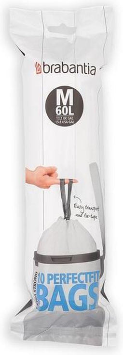 Brabantia PerfectFit Afvalzak met trekbandsluiting - 60 l - Code M - 10 stuks