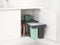 Brabantia Sort & Go Inbouw Prullenbak - 10 + 10 + 20 liter - Jade Green en Dark Grey