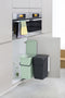 Brabantia Sort & Go Inbouw Prullenbak - 2 x 16 liter - Jade Green/Grey
