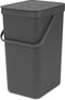 Brabantia Sort & Go Prullenbak - 16 liter - Dark Grey