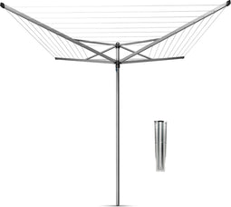 Brabantia Topspinner Droogmolen - met Metalen Grondanker - 40 m - Metallic Grey