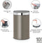 Brabantia Touch Bin Prullenbak - 40 liter - Platinum/Matt Steel deksel