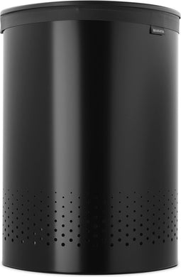 Brabantia Wasmand - 2 Vakken - met Deksel - 55 l - Matt Black / Dark Grey