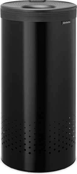 Brabantia Wasmand - met Deksel - 35 l - Matt Black / Dark Grey