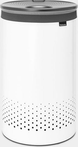 Brabantia Wasmand - met Deksel - 60 l - White / Dark Grey