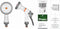 Bradas WHITE LINE Verstelbaar Spuitpistool – 4 sproeipatronen - ABS Kunststof - Grijs-Wit