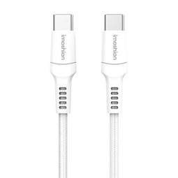 Braided USB-C naar USB-C kabel - 0,25 meter - Wit