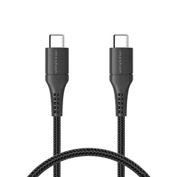 Braided USB-C naar USB-C kabel - 0,5 meter - Zwart