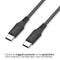 Braided USB-C naar USB-C kabel - 0,5 meter - Zwart