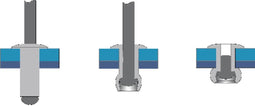 Bralo 1010004008 Blindklinknagel (Ø x l) 4 mm x 8 mm Staal Aluminium 500 stuk(s)