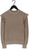 Object Malena L/s Ruffle Pullover - Trui - Bruin - Maat XS