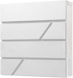 BRASQ Brievenbus Hangend Deluxe Wit - Wandbrievenbus met krantenvak en Slot - Met krantenvak - RVS