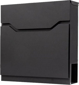 BRASQ Brievenbus Premium zwart met Krantenvak - Wandbrievenbus met Slot - Brievenbus hangend - RVS