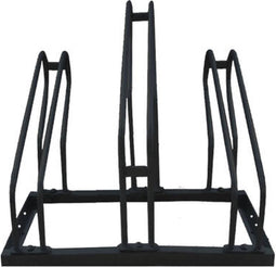 BRASQ Fietsenrek voor 3 Fietsen - Fietsenstandaard - Fietsrek - Fietsbeugel voor Vloer Inclusief bevestigingsmateriaal - Zwart