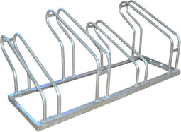 BRASQ Fietsenrek voor 4 Fietsen - Fietsenstandaard - Fietsrek - Fietsbeugel voor Vloer Inclusief bevestigingsmateriaal - Zilver
