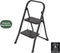 BRASQ Huishoudtrap 2-treden zwart - keukentrap inklapbaar metaal voor Particulier en professioneel gebruik - Trap Ladder - Anti slip