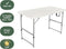 BRASQ Inklapbare Vouwtafel Wit - 120x60x74cm - Campingtafel - Klaptafel - Weerbestendig - Tafel met draaghandvat