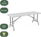 BRASQ Inklapbare Vouwtafel Wit - 180x70x74cm- Campingtafel - Klaptafel - Weerbestendig - Tafel met draaghandvat