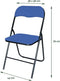 BRASQ Klapstoel Blauw Zwart - Vouwstoel - Opvouwbare stoel 43x38x78 cm - PVC - Eettafelstoel