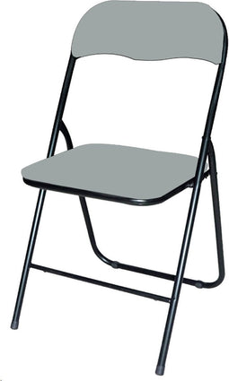 BRASQ Klapstoel Grijs Zwart - Vouwstoel - Opvouwbare stoel 43x38x78 cm - PVC - Eettafelstoel