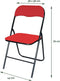 BRASQ Klapstoel Rood Zwart - Vouwstoel - Opvouwbare stoel 43x38x78 cm - PVC - Eettafelstoel