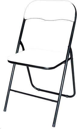 BRASQ Klapstoel Wit Zwart - Vouwstoel - Opvouwbare stoel 43x38x78 cm - PVC - Eettafelstoel