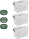 BRASQ Opbergbox 70 Liter - Set van 3 - Plastic Opbergbox - Transparant - Opbergbak - Opbergdoos met deksel - Met Wieltjes