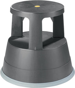 BRASQ Opstapkrukje Verrijdbaar Zwart hoogwaardig kunststof ST200, draagvermogen 150 kg, opstapkruk, olifantenvoet, kantoorkruk, trap, roltrap, kruk