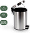 BRASQ Pedaalemmer 12 Liter PB112 - Prullenbak met uitneembare Pedaalemmer - Afvalbak - Vuilnisbak - RVS