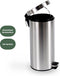 BRASQ Pedaalemmer 30 Liter - RVS - PB130 - Prullenbak met uitneembare Pedaalemmer - Prullenbak - Vuilnisbak - Vuilbak - Afvalbak