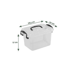 BRASQ Plastic Opbergbox 6 Liter - Set van 3 - Opbergdoos met deksel