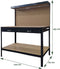 BRASQ Robuuste Werkbank met 2 lades zwart - Werktafel Incl. Ophangwand en haken - 120x60x155cm - Draagkracht Max. 225 KG