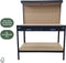 BRASQ Robuuste Werkbank met 2 lades zwart - Werktafel Incl. Ophangwand en haken - 120x60x155cm - Draagkracht Max. 225 KG